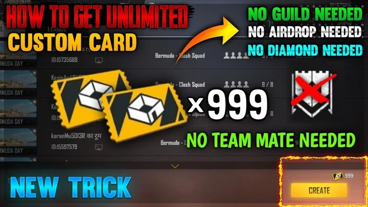How To Get Unlimited Custom Cards In Free Fire 2022