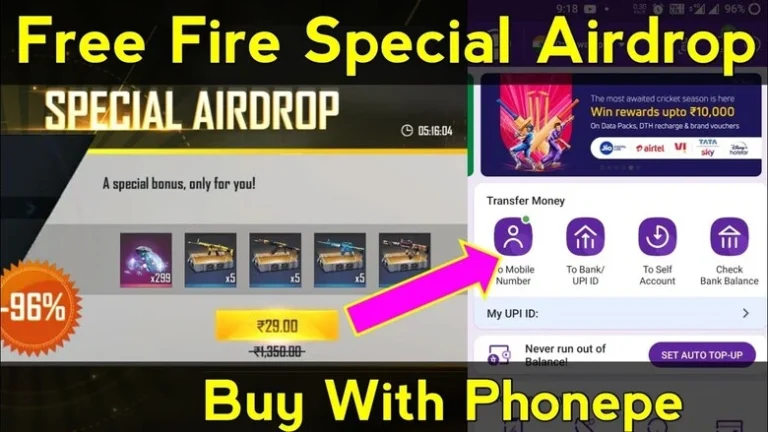 How To Buy Special Airdrop In Free Fire With Phonepe