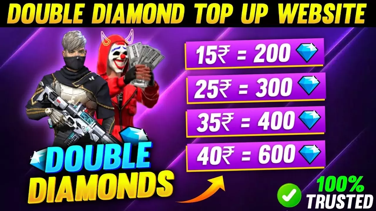 The Top 10 Garena Free Fire Top-up Diamonds Free in India websites with exxtra featues and 100 bonus diamonds