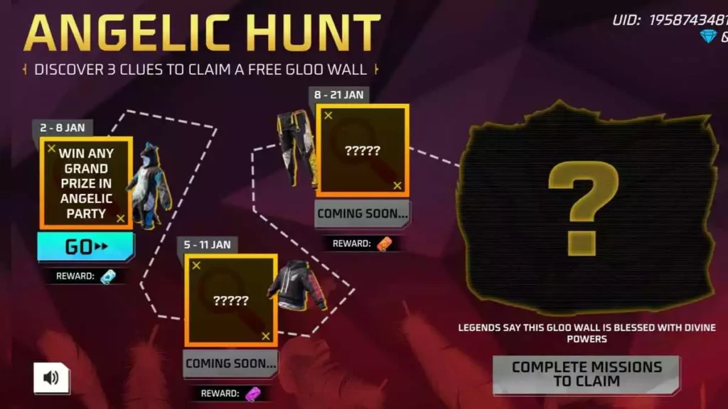 How To Complete Angelic Hunt Event To Get Free Gloo Wall In Free Fire Max 2023