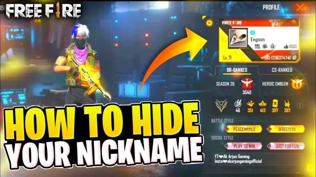 Free Fire Invisible Name Space Code - How To Hide Name In FF ID 2023