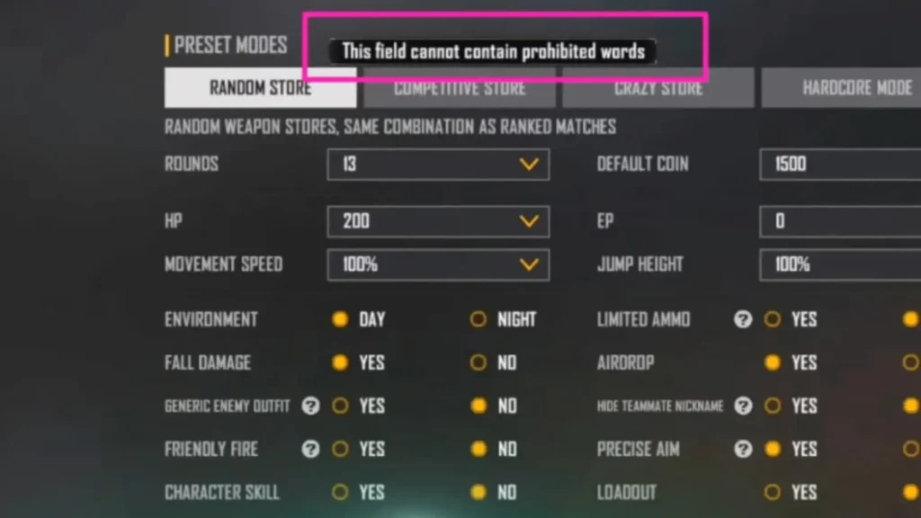 This Field Cannot Contain Prohibited Words