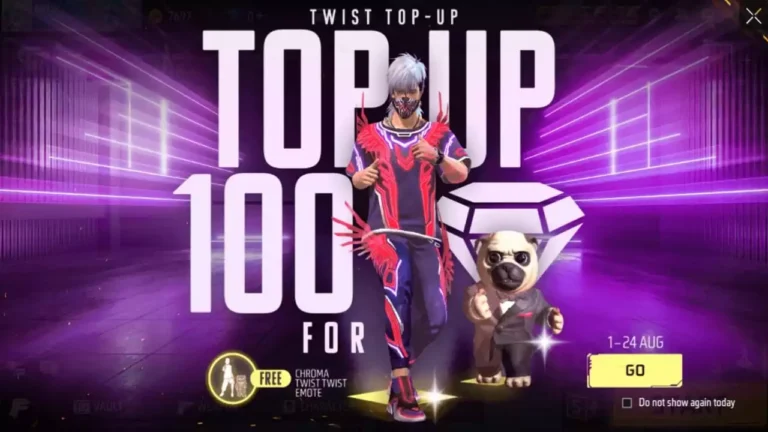 Free Fire Max Twist Top-up New Event - Top-up 100 Diamonds & Get Free Emote